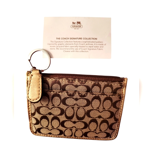 Coach Sig. Collection NEW Mini Skinny WITH GIFT BAG ID/KeyFob/Zipper Coin - Picture 1 of 8